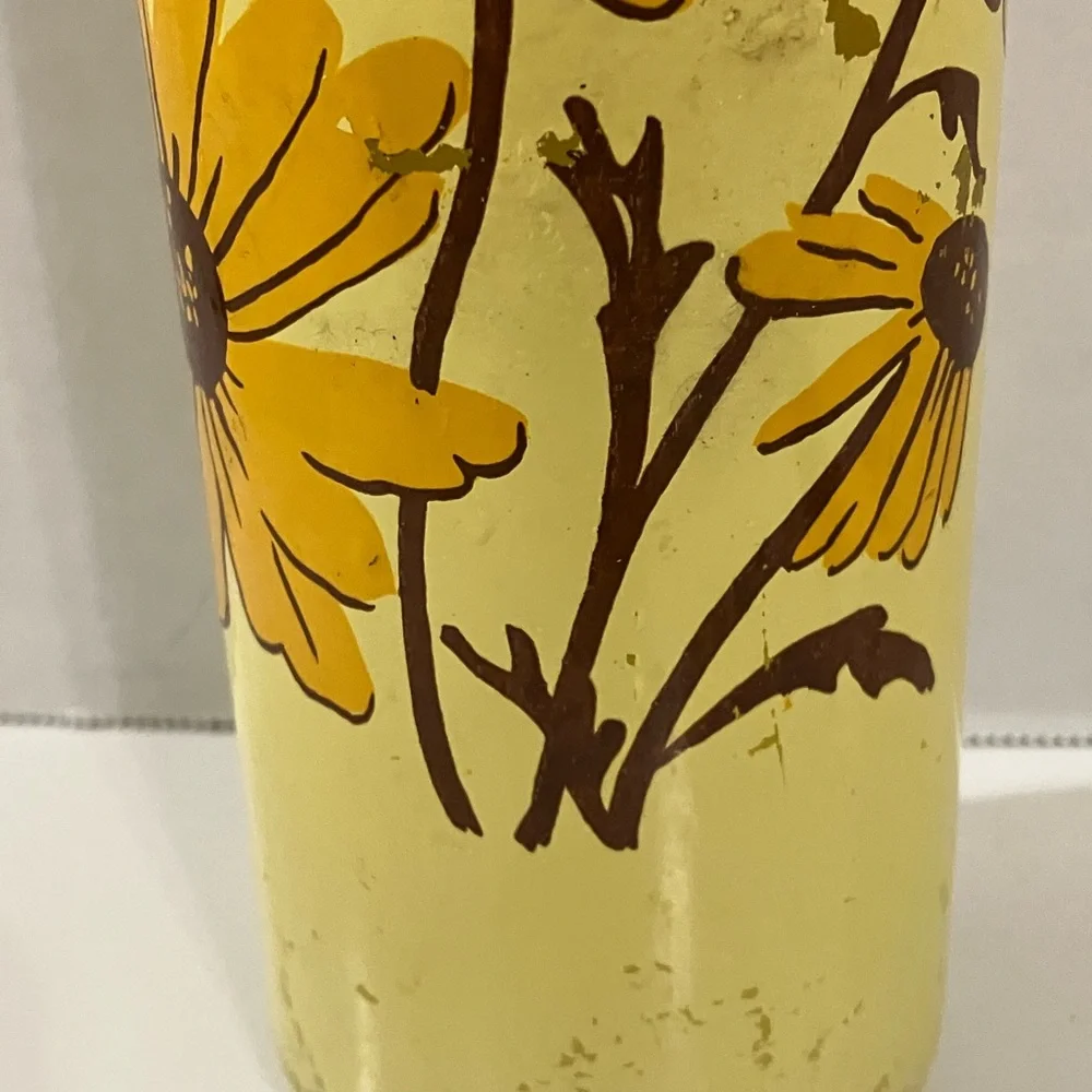 Vintage 70’s Pillar Candle with Painted Daises